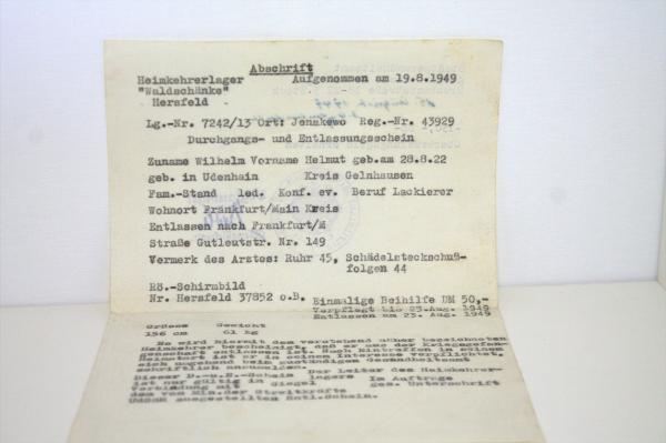 Abschrift Heimkehrlager